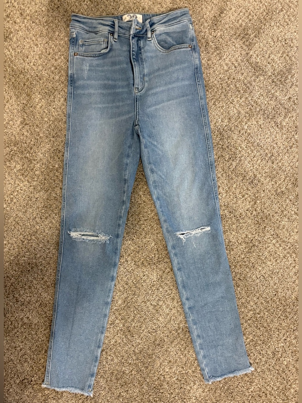 We The Free Skinny Ankle Distressed Light Wash Jeans
